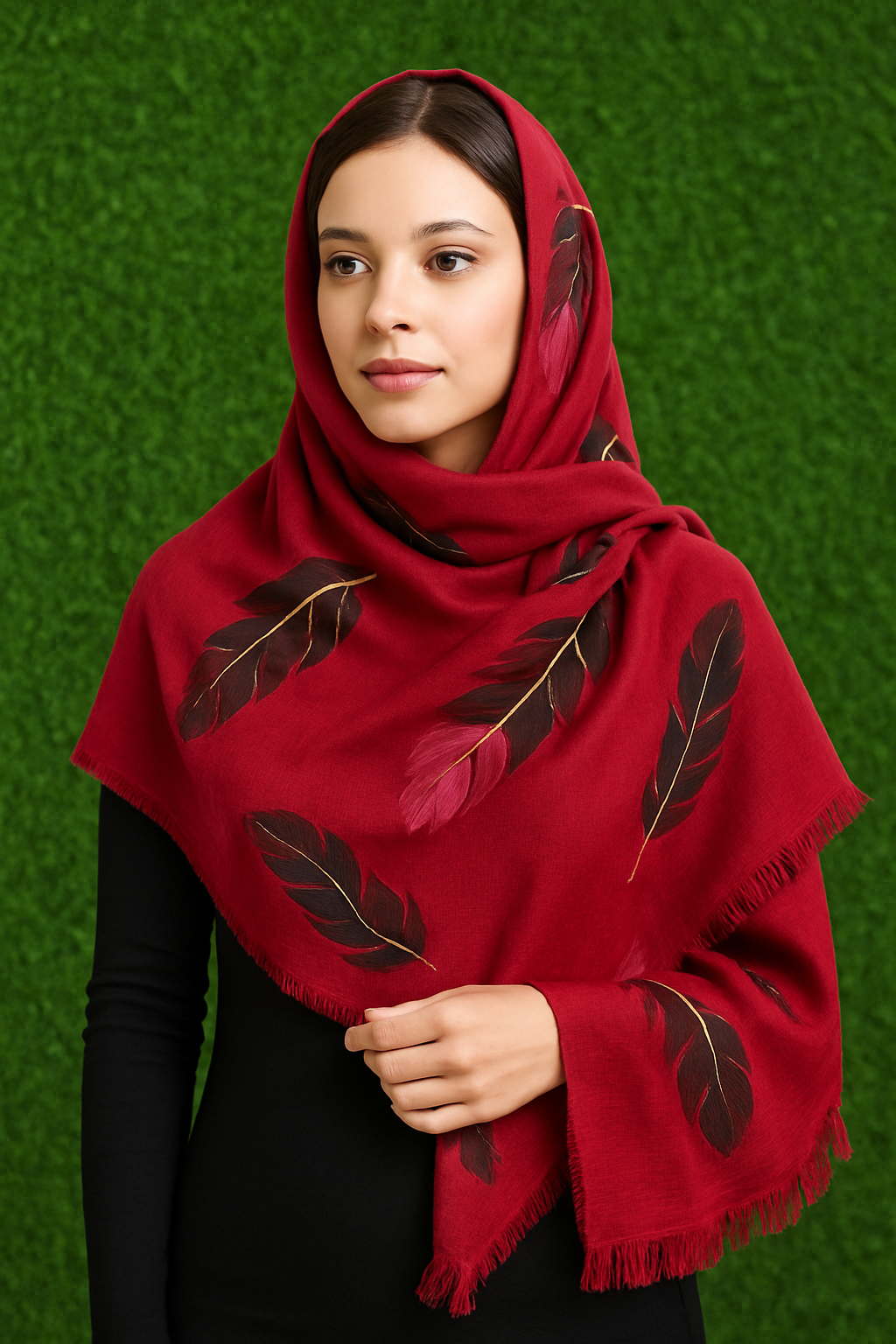 legant Feather-Print Staller – Premium Soft Weave